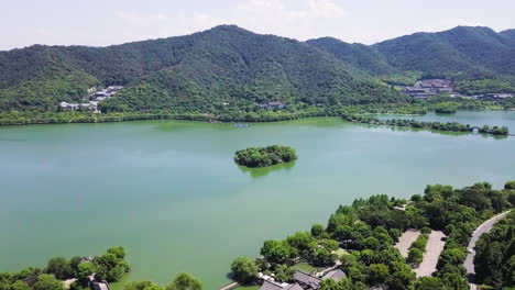 4K-Xianghu-Lake-Island,-Hangzhou,-China