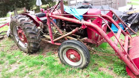 Old-farm-tractor-with-chains-on-the-tires
