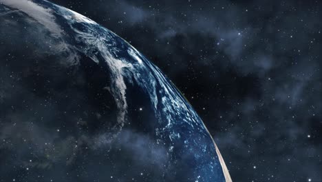 Rotación-Del-Planeta-Tierra-En-El-Espacio-Exterior,-El-Gran-Universo