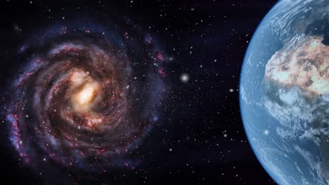 Die-Milchstraße,-Die-Den-Planeten-Erde-Im-Universum-In-Den-Vordergrund-Rückt