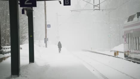 Snowstorm-on-Train-station-in-Helsinki