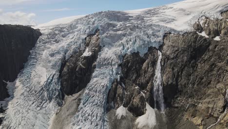 Gletscher-Im-Folgefonna-Nationalpark-In-Norwegen.-Drohnenaufnahmen