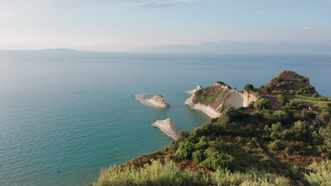 4K-DJI-drone-footage-of-Cape-Drastis-located-in-Corfu-island,-Greece