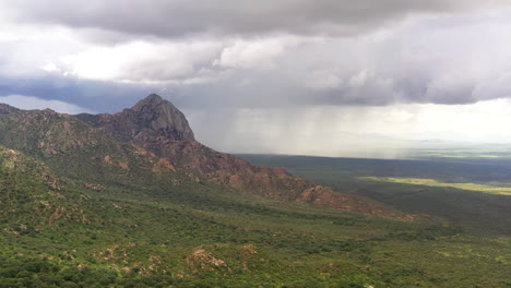 Madera-Canyon-To-Elephant-Head-Peak-Against-Heavy-Clouds-During-Monsoon-Rain-with-Lightening