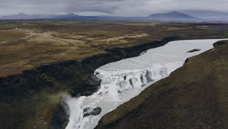 Drone-footage-of-a-waterfall-on-the-continental-divide-in-Iceland