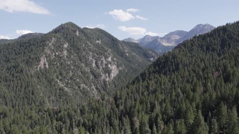American-Fork-Canyon-Wasatch-Mountains-on-Summer-Utah-Day,-Aerial-Drone-View
