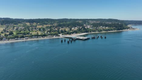 Aerial-of-a-vacant-ferry-terminal-in-Washington-State
