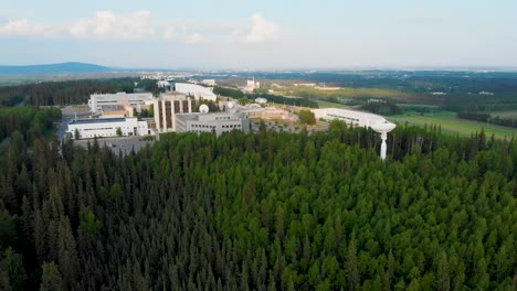 4K-Drone-Video-of-Satellites-and-Radomes-on-the-Campus-of-the-University-of-Alaska-Fairbanks,-AK-during-Summer-Day-6