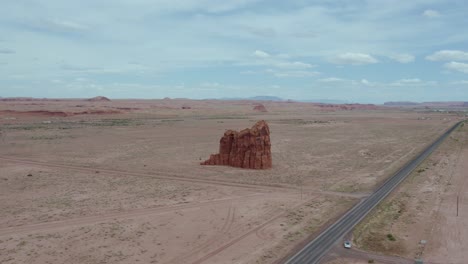 Navajo-Reservation-Vast-Open-Desert-in-Arizona,-Aerial-Drone-View
