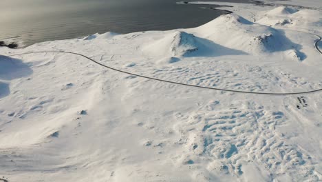 Drone-shot-for-the-road-in-Iceland-in-winter-1