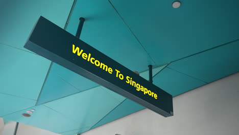 Willkommen-In-Singapur-Indikatorschild-Am-Flughafen-Singapur
