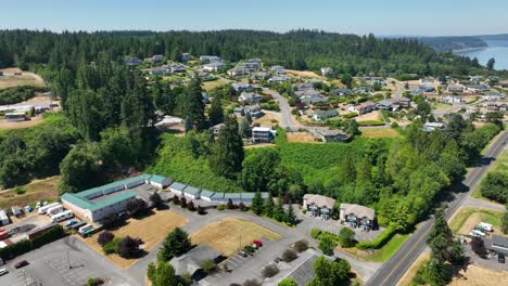 Aerial-view-of-Clinton-neighborhoods-on-Whidbey-Island-with-local-storage-facility-in-foreground