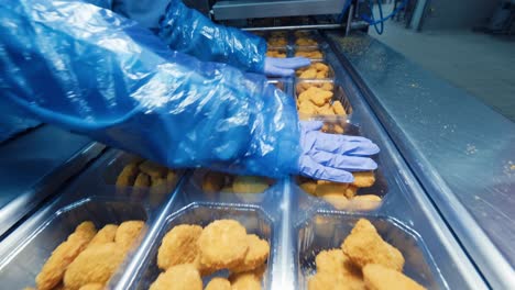 Chicken-Nuggets-Produktionslinie.-Fabrik-Zur-Herstellung-Von-Lebensmitteln-Aus-Fleisch.4k