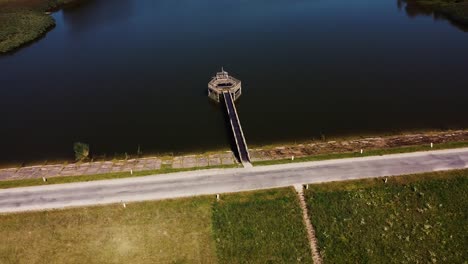 Arial-drone-shot-of-Dam-Hole-in-Lithuania-2