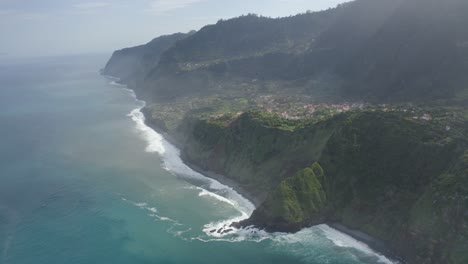Drone-shot-of-the-coastline-of-Madeira