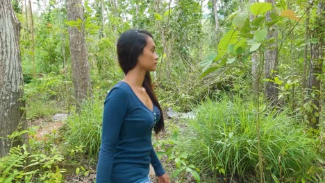 Young-Asian-Woman-Explore-In-Dense-Tropical-Forest