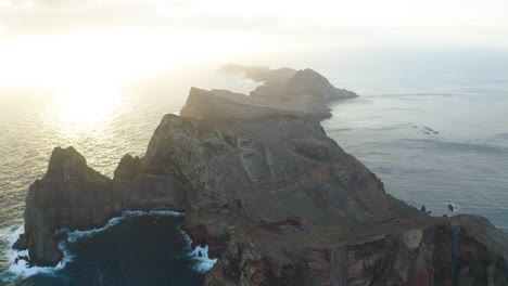 Drone-shot-over-Sao-Lourenco-in-Madeira-during-sunset