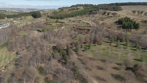 4K-aerial-video-of-scenic-landscape-at-Mayfield-Garden,-Oberon,-New-South-Wales,-Australia