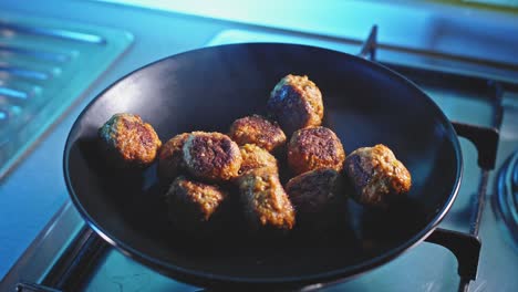 Plating-Hot-Fried-Meatballs-In-The-Kitchen