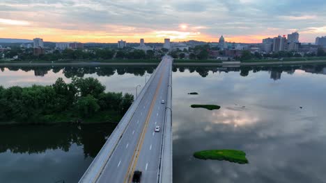 Luftaufnahmen-Von-Harrisburg-PA-Bei-Sonnenaufgang
