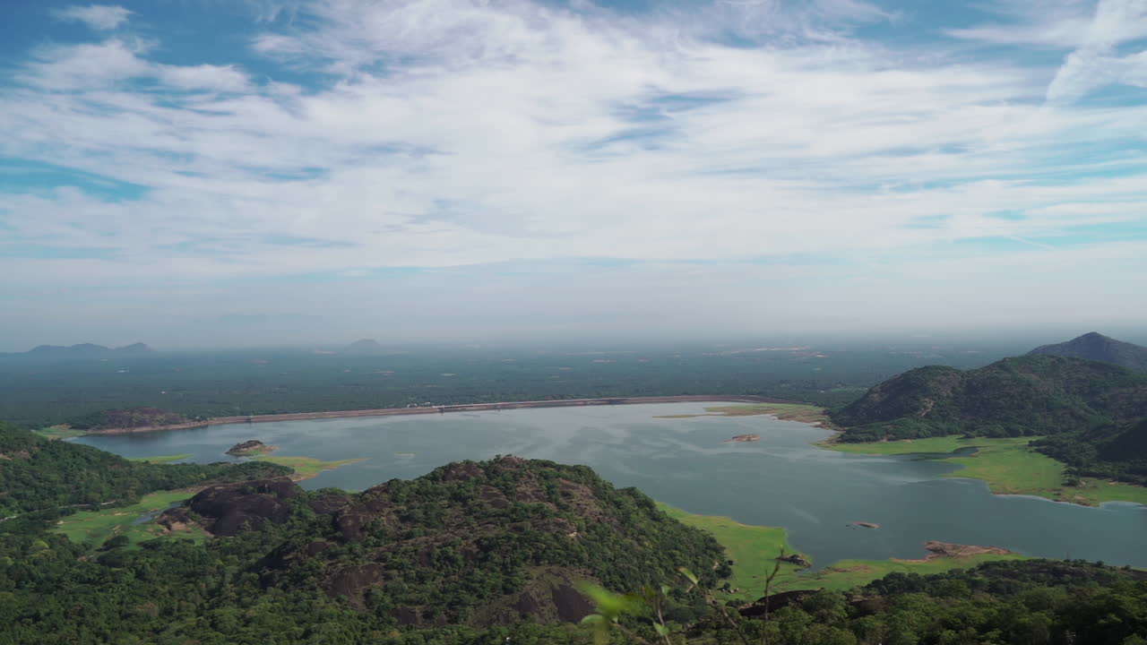 Premium stock video - Aerial view of aliyar dam in tamil nadu