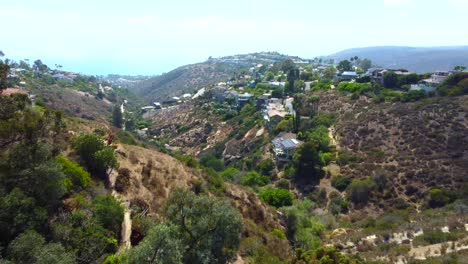 Aerial-View-of-Laguna-Heights,-Residential-Community-on-Hills-Above-Laguna-Beach-Orange-County,-California-USA
