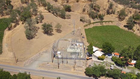 Drone-shot-of-small-power-and-transmission-station