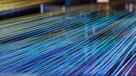 Yarn-thread-lines-on-the-weaving-loom-machine-in-textile-factory