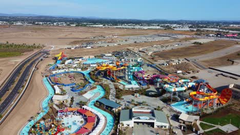 Aerial-views-orbiting-the-new-and-expanded-Wild-Rivers-Waterpark-in-Southern-California