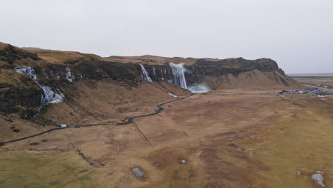Aerial-shot-of-Seljlandsfoss-in-Iceland-1