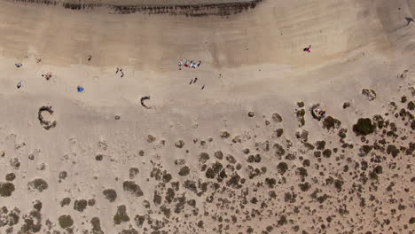 Aerial-shot-from-above-of-La-Concha-beach-on-the-island-of-Lobos
