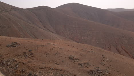 Ridges-And-Mountain-Pass-In-The-Remote-Area-In-Fuerteventura,-Canary-Islands,-Spain
