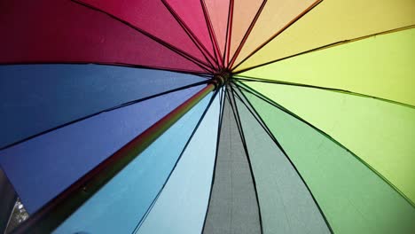 View-under-a-multicoloured-rainbow-umbrella-while-it-is-raining-1