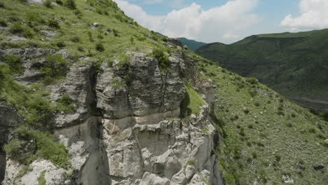 Approaching-Into-Craggy-Landscape-At-The-Mountains-Near-Khertvisi-Fortress,-Southern-Georgia
