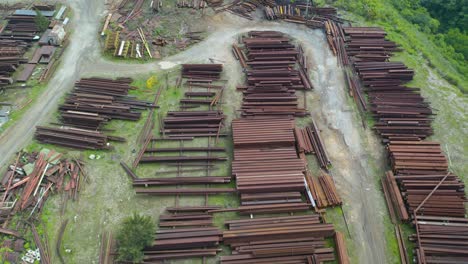 The-aerial-view-of-timber-yard-in-Guatemala-City,-the-capital-of-Guatemala,-in-Central-America