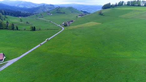 Aerial-View-Bus-Post-in-Swiss-Village