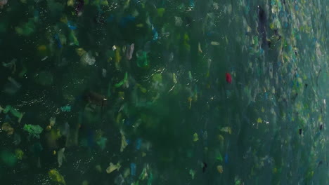 Close-Up-of-Floating-Trash-on-the-Ocean-in-Vietnam-from-an-Aerial-Drone-Shot