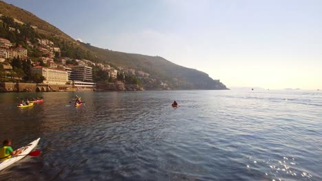 People-kayaking-in-sea-near-Dubrovnik