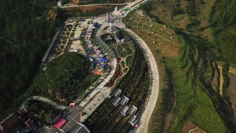 Aerial-view-of-modern-SunWorld-Fansipan-Legend-tourist-attraction-in-Sapa-Vietnam