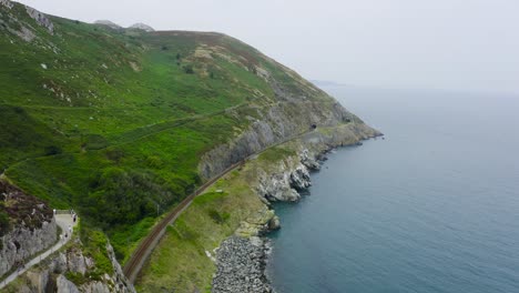 Aerial-view-of-the-Bray-Head-cliffs-with-people-walking-about-the-trails-1
