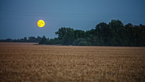 Timelapse-of-the-moon-rising-over-a-field-in-the-middle-of-the-night