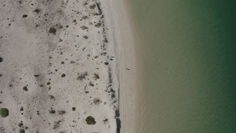 Tropische-Sandige-Küste-Von-Troia-Meer-Mit-Wellen,-Reiseziel,-Naturhintergrund