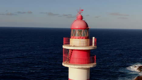 Sardina-Lighthouse-on-the-island-of-Gran-Canaria,-4K-aerial-shot