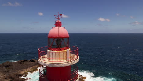 Aerial-shot-of-the-top-of-the-lighthouse-tower-in-Gran-Canaria-