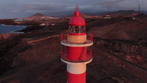 Sunset-aerial-of-the-light-house-on-Gran-Canaria-