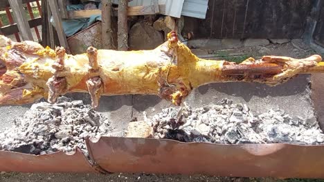 Lamb-on-a-pole-turning-above-hot-burning-logs-and-charcoal-3