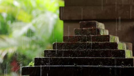 Rain-water-drop-on-moss-brick