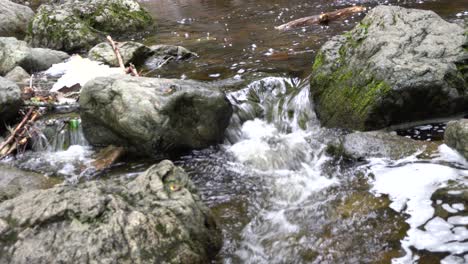 A-quiet-stream-of-water-is-flowing-on-the-rocks-that-creating-a-scene-of-relation-for-the-mind