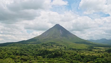 Arenal-Volcano-National-Park-Landscape-of-Costa-Rica-Tropical-Rainforest-and-Jungle-Scenery,-Aerial-View-of-Nature-in-Central-America