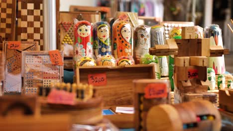 Mallorca-tourist-market-impressions-with-wooden-souvenirs
